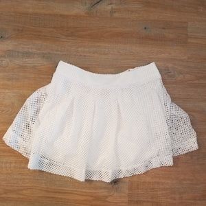 White mesh mini skirt